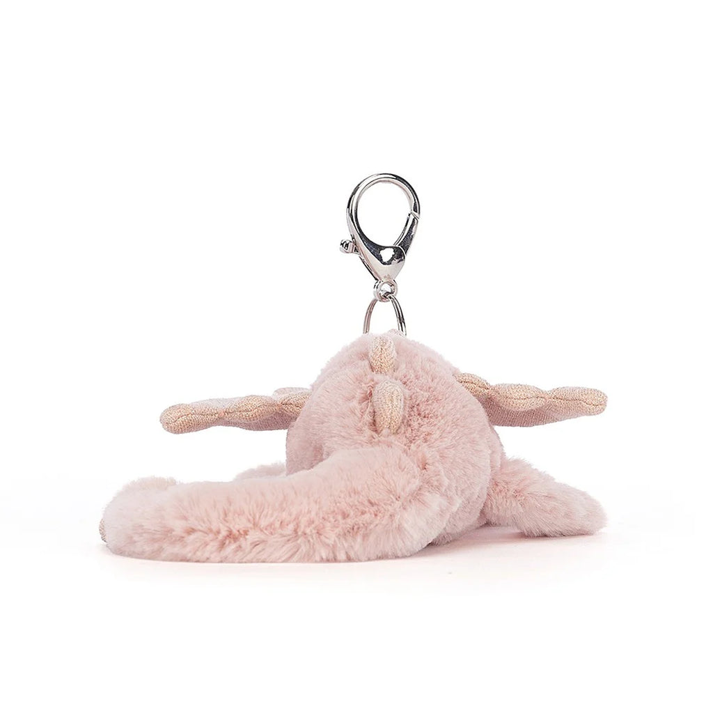 Jellycats dragon stuffed animals bag charms in pink