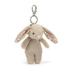 Jellycat gray bunny plush toys bag charm