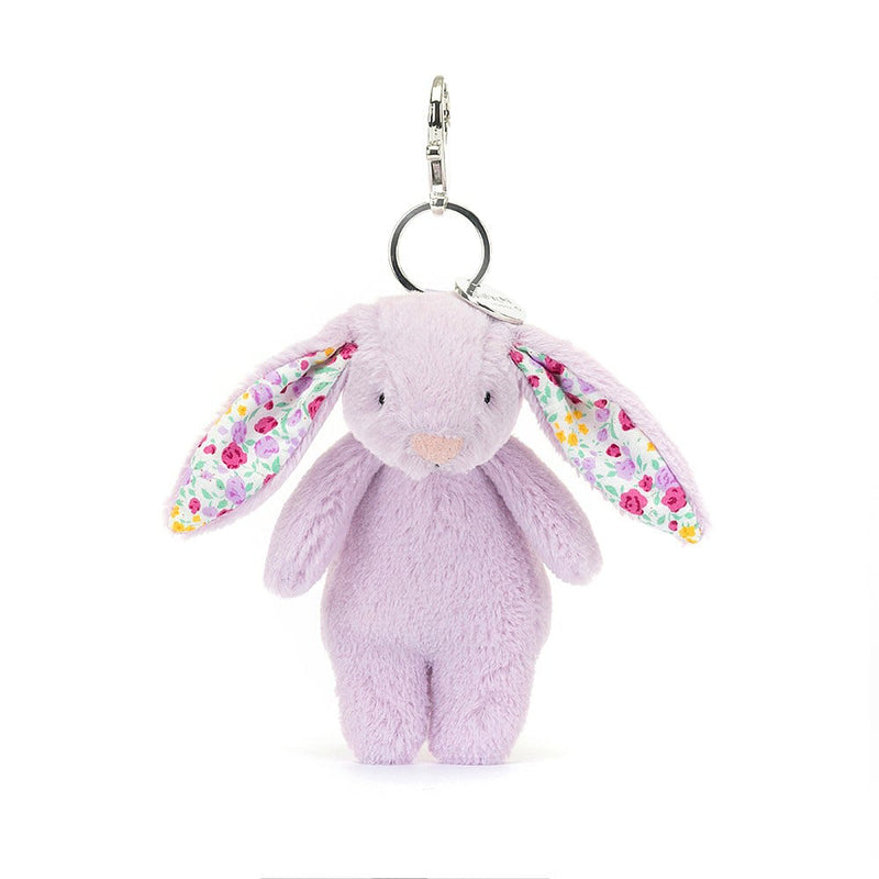 Jellycat stuffed animal purple bunny bag charm