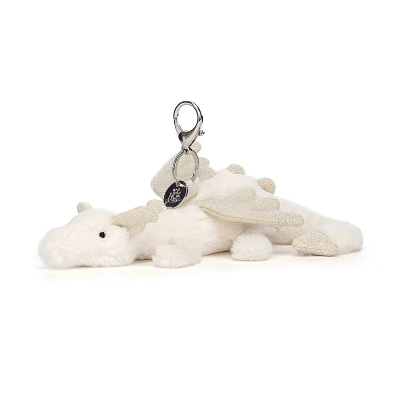 Jellycat cutest plushies white dragon bag charm