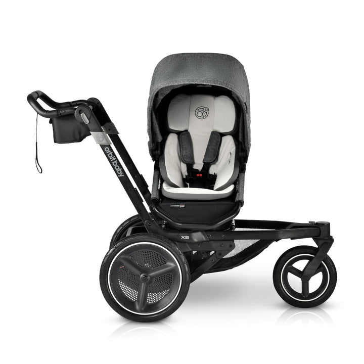 Melange grey Orbit Baby Jog & Ride Travel System stroller and travel system with sunshade