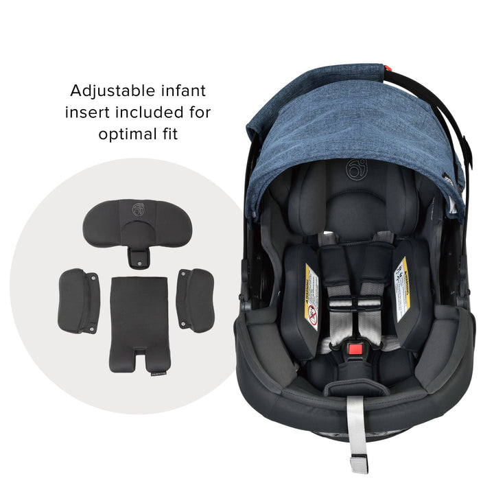 Orbit Baby Jog & Ride Travel System melange navy jogging travel system with all-terrain wheels