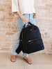 JuJuBe Classic Diaper Backpack in Black, a durable diaper bag with adjustable shoulder straps