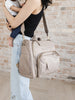 Lightweight and versatile JuJuBe Satchel Bag in Taupe designed for modern parents on the go