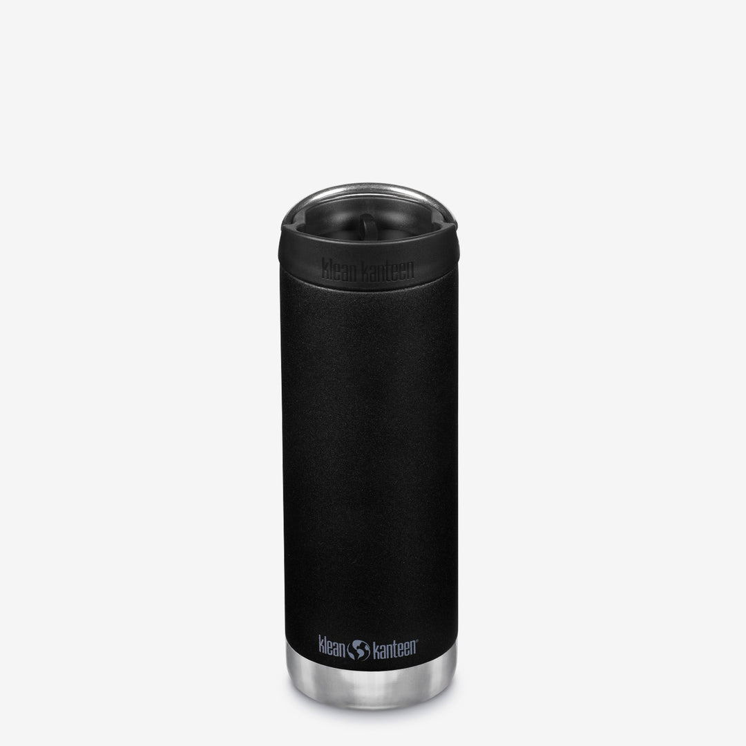 Black Klean Kanteen 16oz TKWide with Cafe Cap, sealed no leak top for convenient daily use.