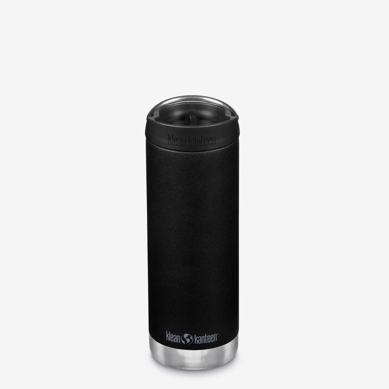 Black Klean Kanteen 16oz TKWide with Cafe Cap, sealed no leak top for convenient daily use.