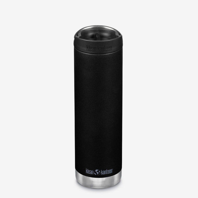 Black Klean Kanteen 20oz TKWide with Cafe Cap, dishwasher safe and leak proof design.