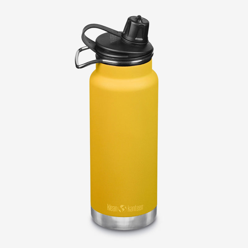 Matte Green Klean Kanteen 32oz TKWide with Chug Cap, metal construction and durable hydration solution.