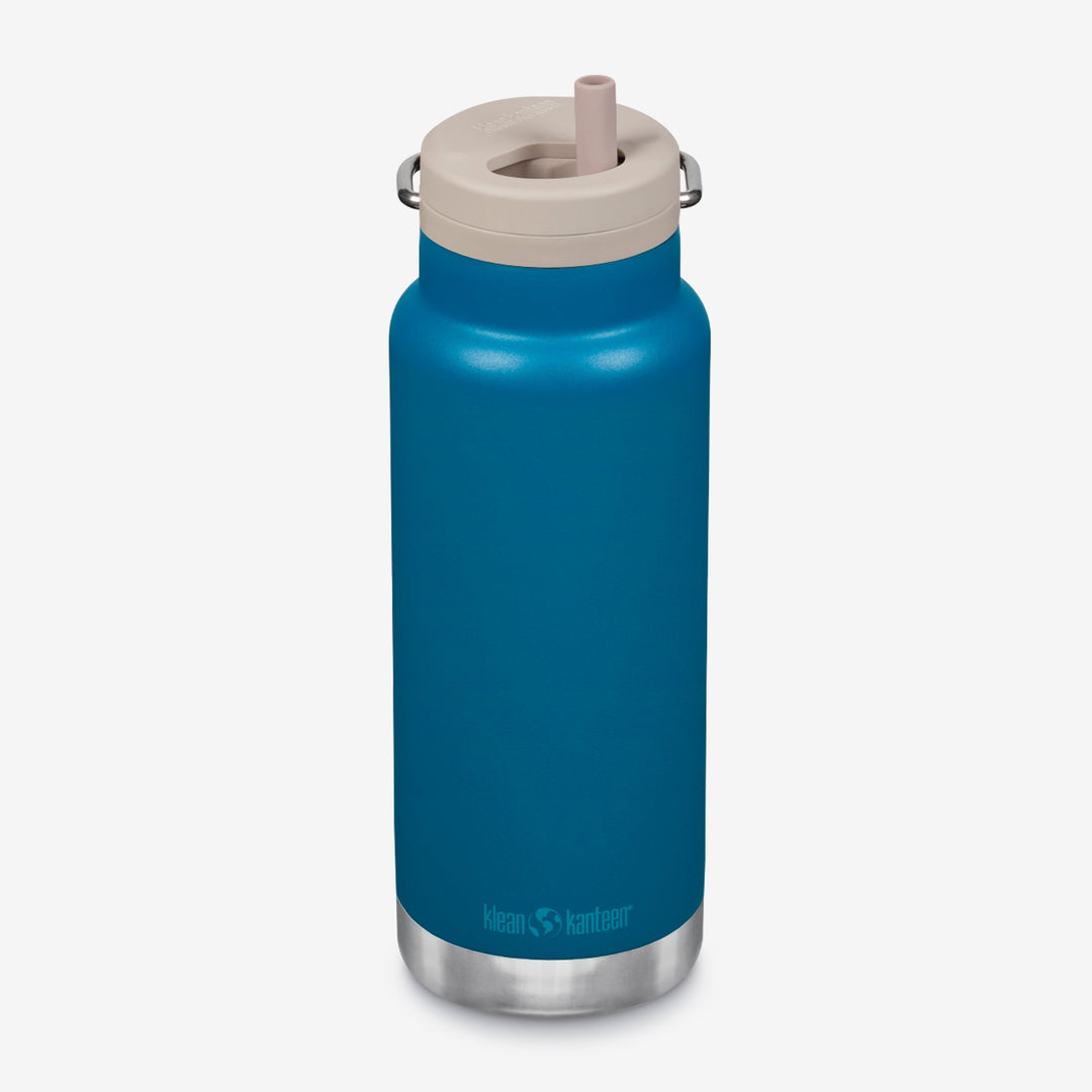 Outdoor-ready Klean Kanteen 32oz TKWide with Twist Cap in Canyon Orange, showing chip resistant finish and durable design