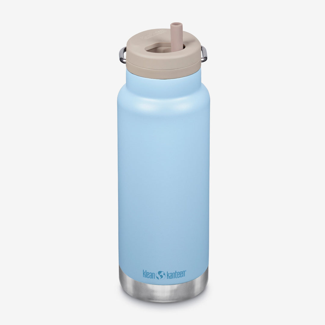 Klean Kanteen 32oz TKWide with Twist Cap in Coastal Surf blue, showcasing dishwasher safe and easy to clean materials