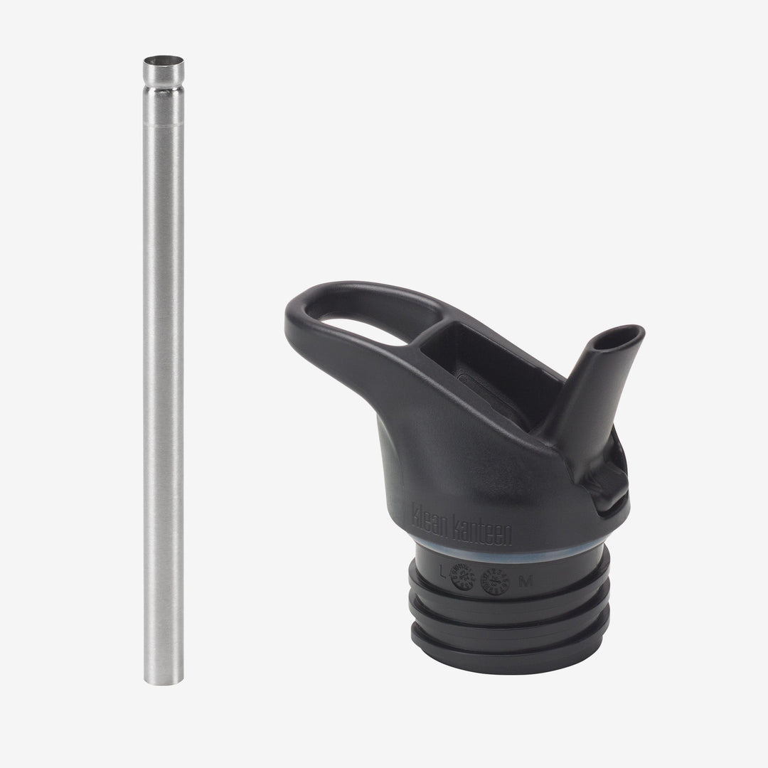 Klean Kanteen Flip Seal Sport Cap with Straw for Rise Classic Bottles, designed for hydrating with one handed use.