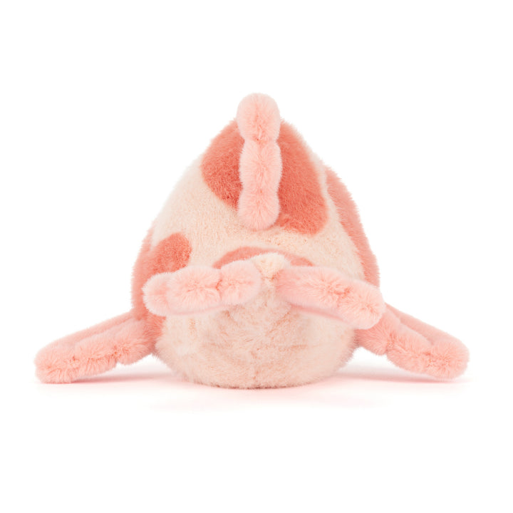 Jellycat Fancy Carp side view -- soft polyester koi fish plush 7.9in with flowing fin details, unique sea creature stuffed animal gift for Jellycat fans and foodies