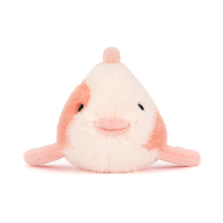 Jellycat KO4C Fancy Carp back view -- lustrous iridescent plush koi stuffed animal, High Summer 2026 ocean collection, sophisticated novelty gift for fish and Jellycat lovers