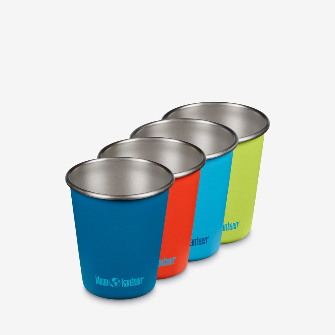 Teal Klean Kanteen 10 oz Cup Four Pack, metal cups with non toxic construction for kids.