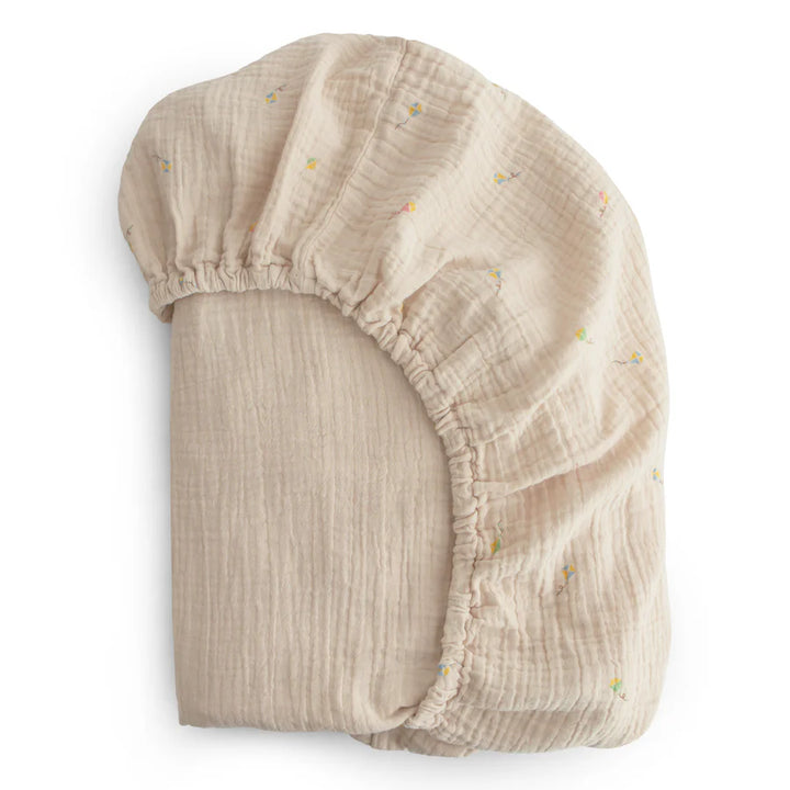 Folded Kites Mushie Extra Soft Crib Sheet shows top organic cotton crib sheets for your babyÕs bed.