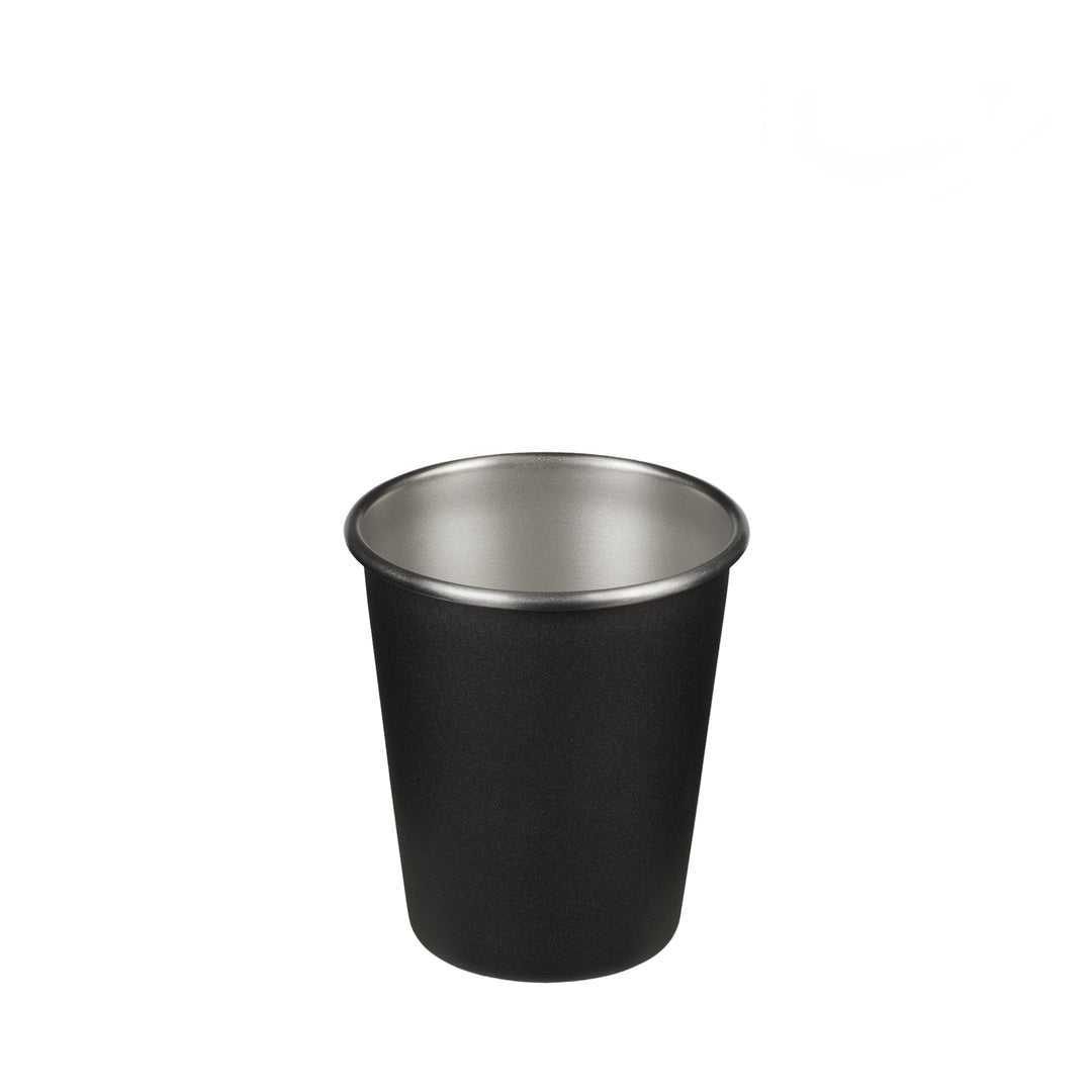 Black Klean Kanteen 10oz Cup, stainless steel and easy to clean.