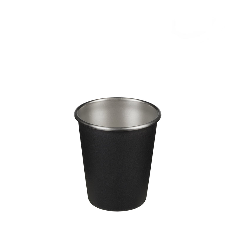 Black Klean Kanteen 10oz Cup, stainless steel and easy to clean.