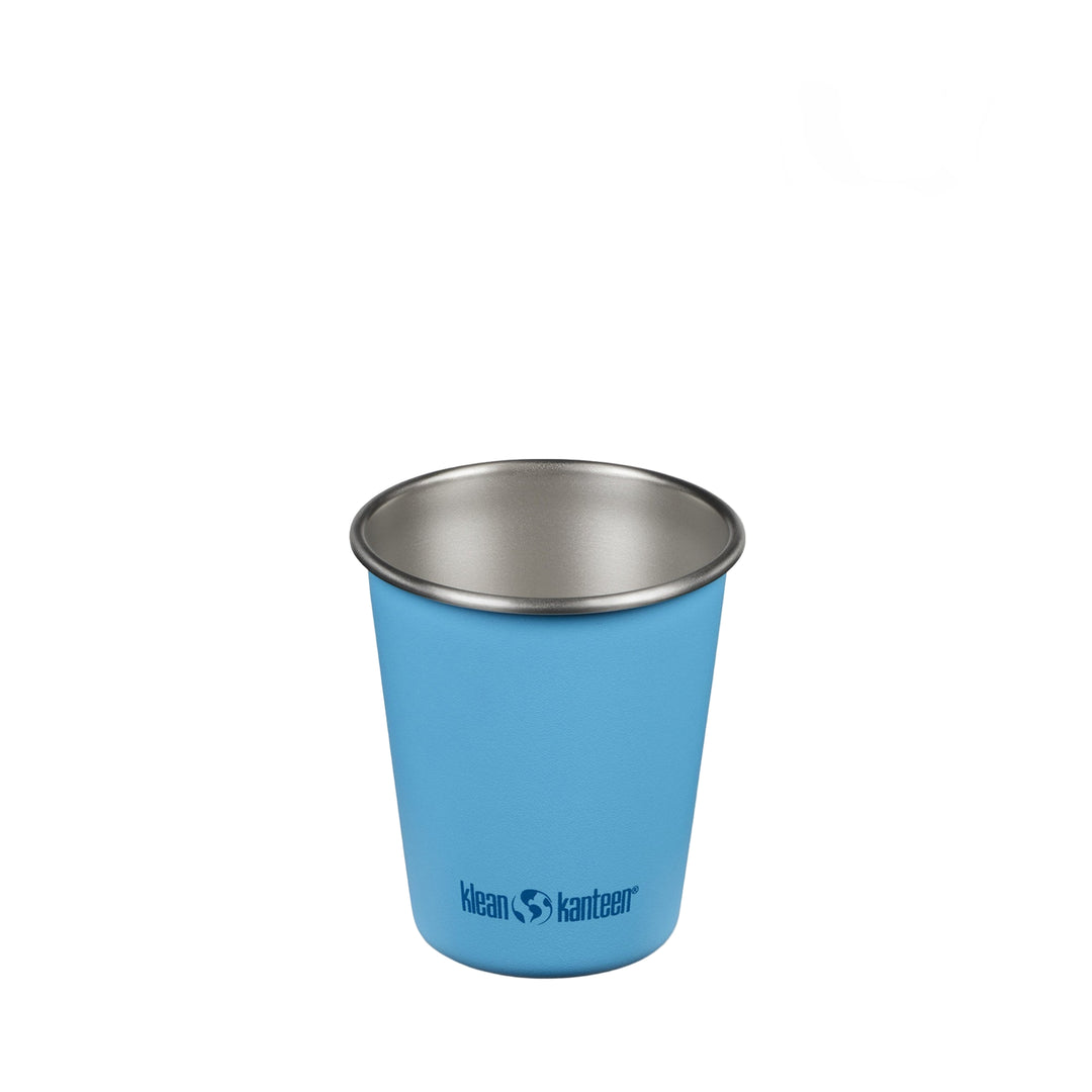 Medium blue Klean Kanteen 10oz Cup, insulated for temperature controlled drinks.