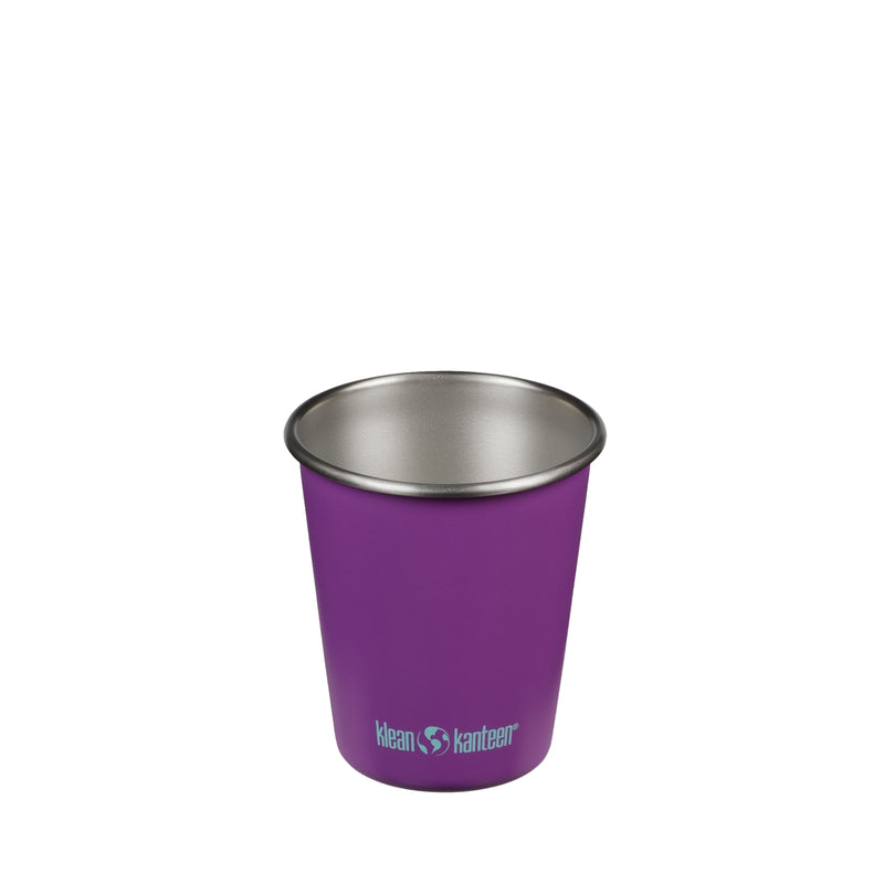 Purple Klean Kanteen 10oz Cup, dishwasher safe and easy to hold loop.