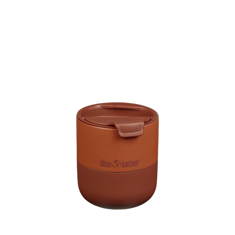 Warm Klean Kanteen 10oz Rise Lowball Tumbler in Autumn Glaze red, crafted from stainless steel with dishwasher safe surface