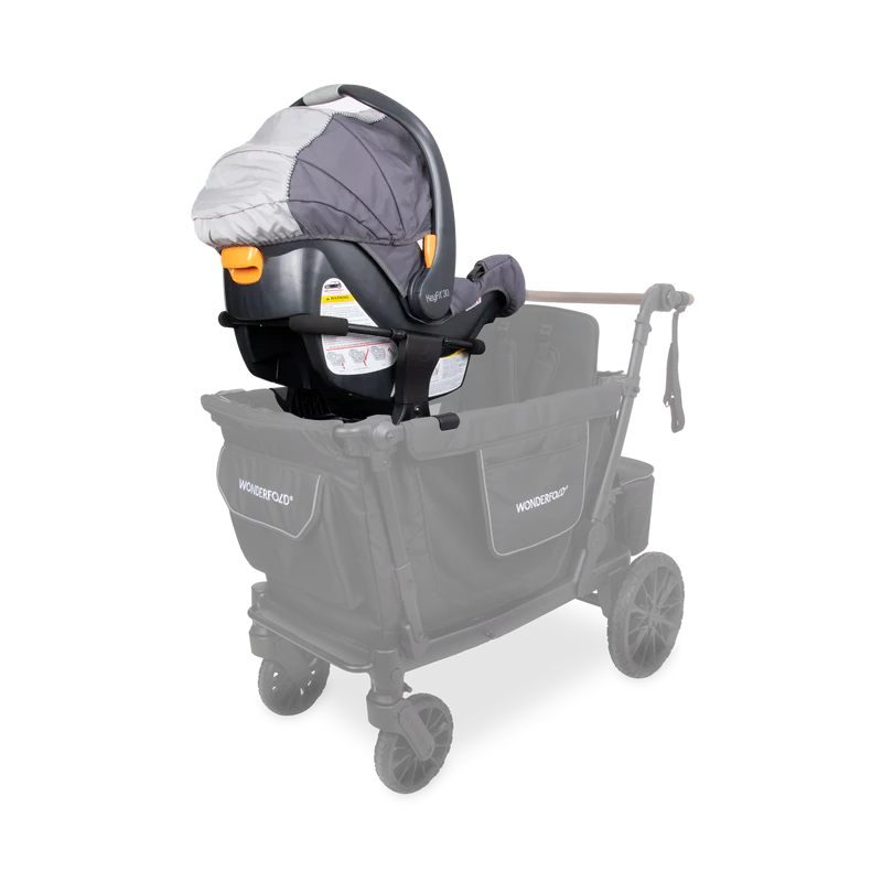 Easily attach infant seats to a stroller wagon using Wonderfold L2 Car Seat Adapters for smooth family travel