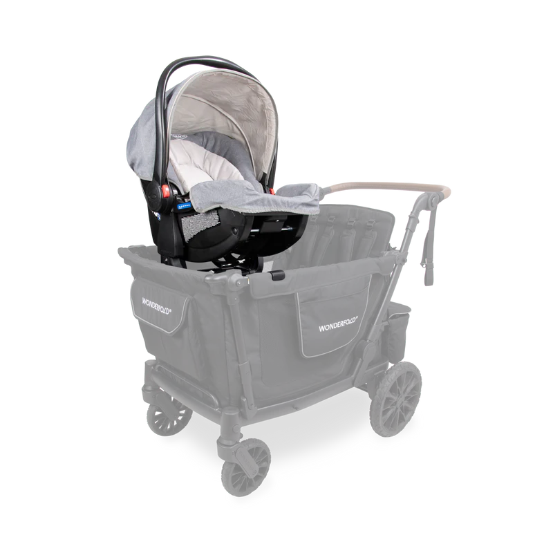Secure infant travel on a stroller wagon with Wonderfold L4 Car Seat Adapters for peace of mind