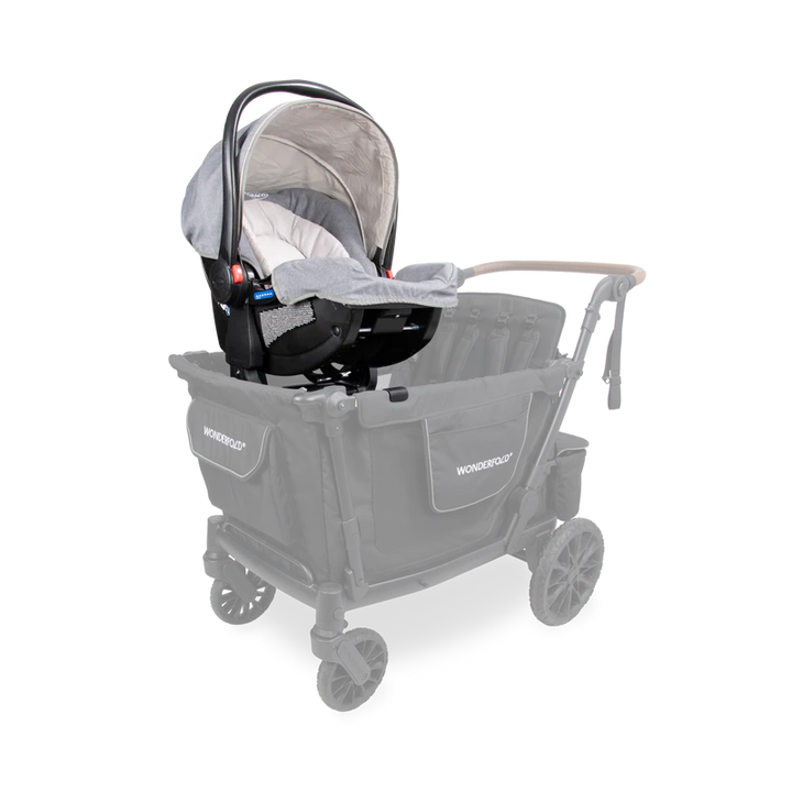 Secure infant travel on a stroller wagon with Wonderfold L4 Car Seat Adapters for peace of mind
