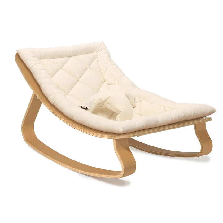 Blending form and function, the Organic MIlk Charlie Crane LEVO Rocker | Beech enhances modern baby nursery furniture
