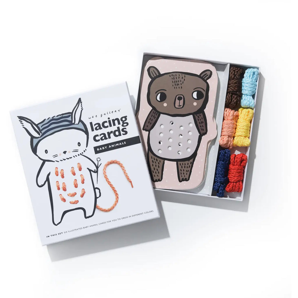 Wee Gallery Baby Animals Lacing Cards and Flash Cards
