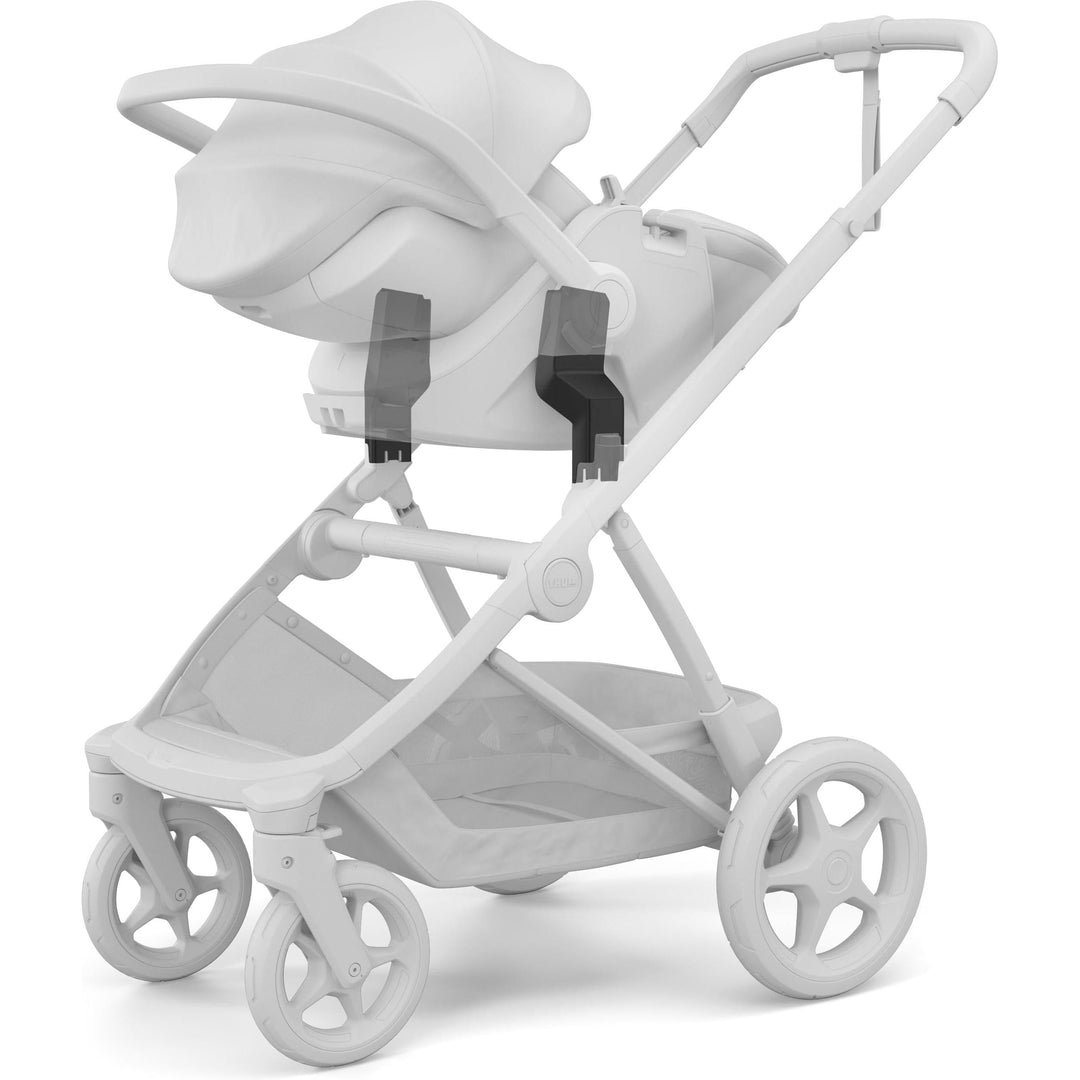 Infant car seat adapter for strollers - Thule Charm Car Seat Adapter installed on chassis