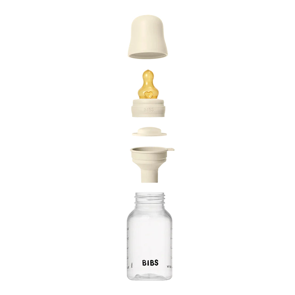 BIBS Ivory 150ml baby bottle with latex nipple, a premium bibs bottle for little ones.