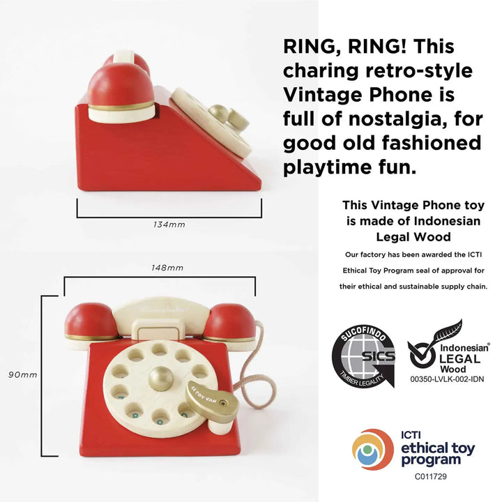 Le Toy Van Wooden Vintage Phone wooden kids toys