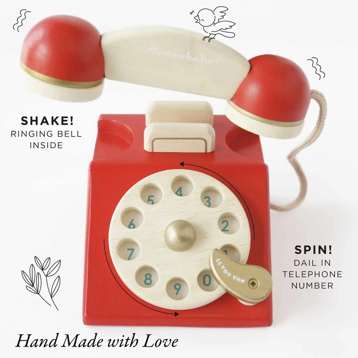 Le Toys Van Vintage wooden phone pretend play kids toys