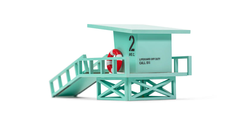 Candylab Wooden Car Malibu Beach Tower in Teal, a stylish addition to any toy car collection