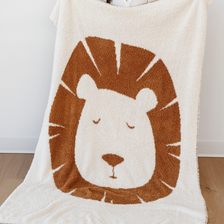 The Lion Saranoni Double-Layer BAMBONI¨ Mini Blanket delivers irresistible comfort, ranking high among the best baby blankets.