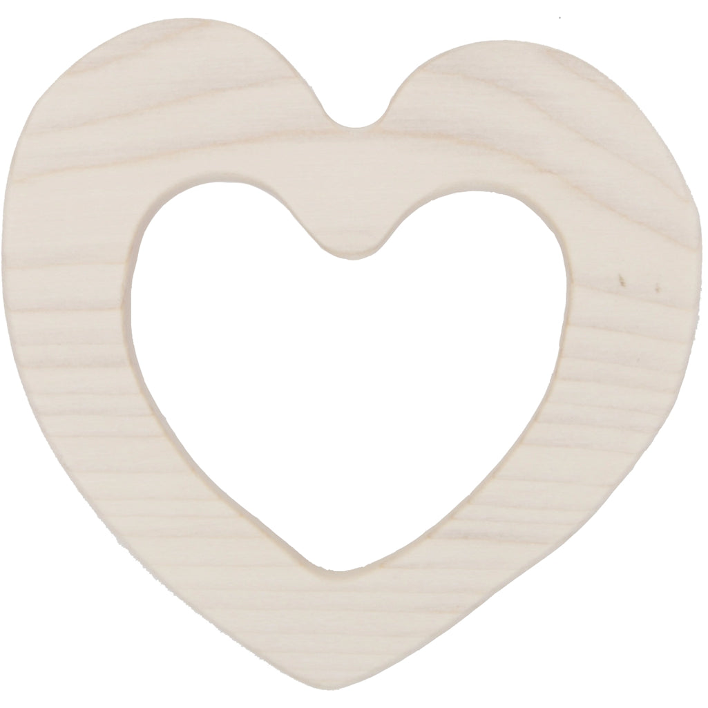 wooden story baby teether heart shape montessori toys