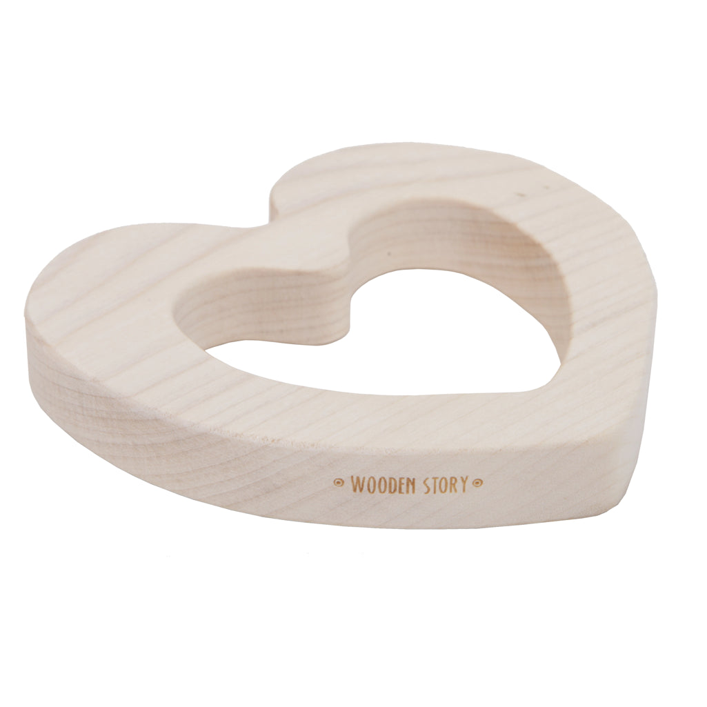 wooden story montessori wooden toys heart natural wooden teether for teething baby