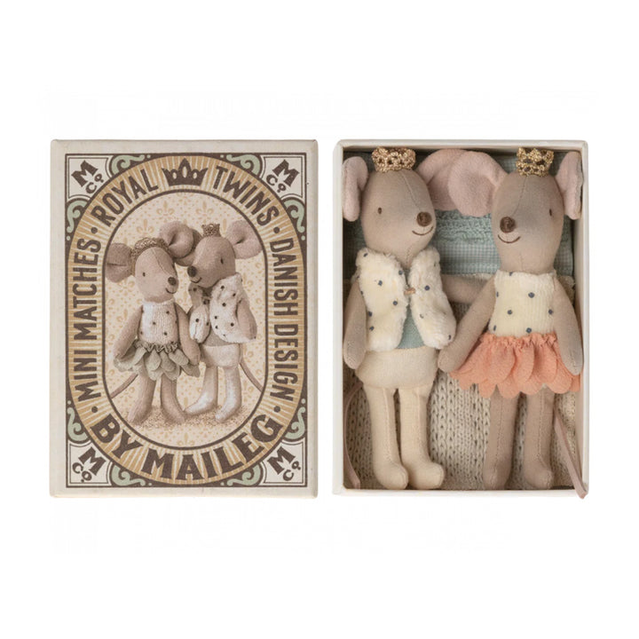maileg mice royal twins in matchbox plush toy