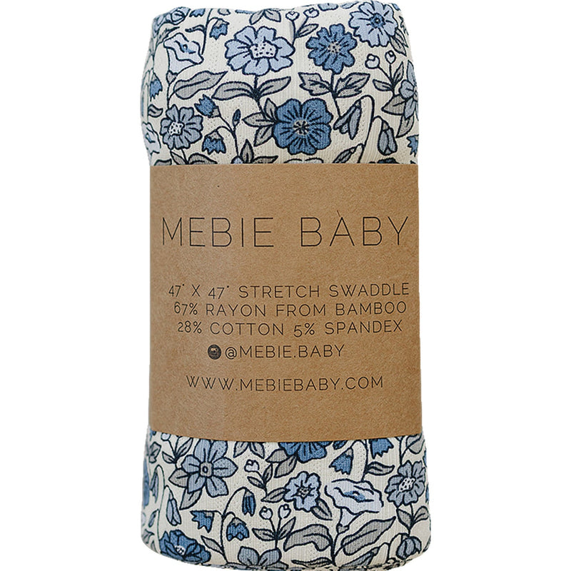 Mebie Baby Bluebell Pointelle Bamboo Stretch Swaddle wraps your newborn in soft comfort as a baby swaddle.