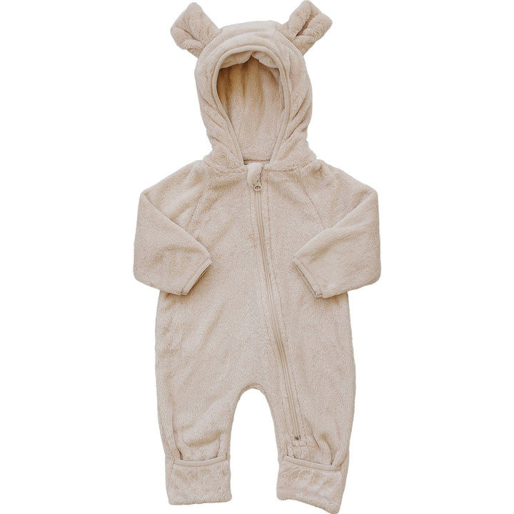 Cozy and warm, the Mebie Baby Fleece Bear Hooded Zipper is perfect for baby onesies