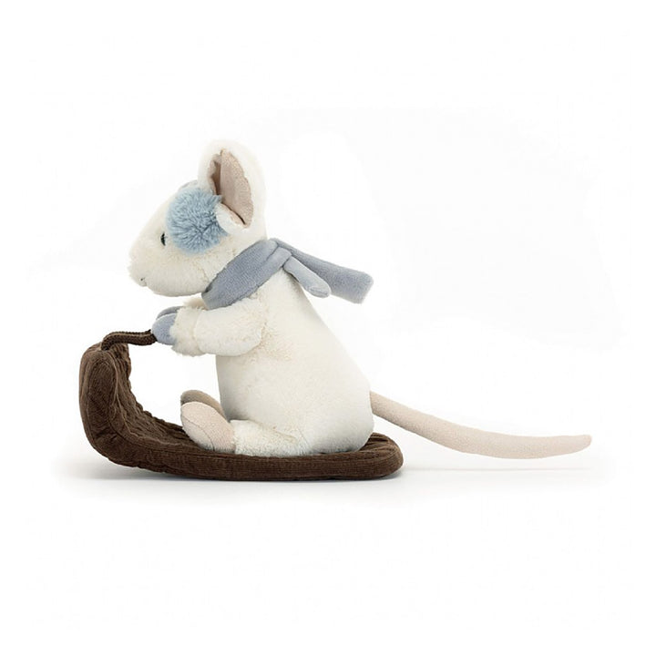 adorable sledding mouse jellycat