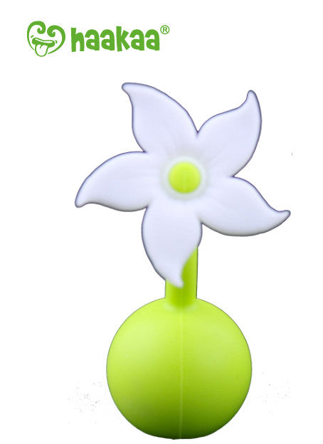 Haakaa Gen 2 Silicone Breast Pump with Suction Base 4 oz and Silicone Flower Stopper Set