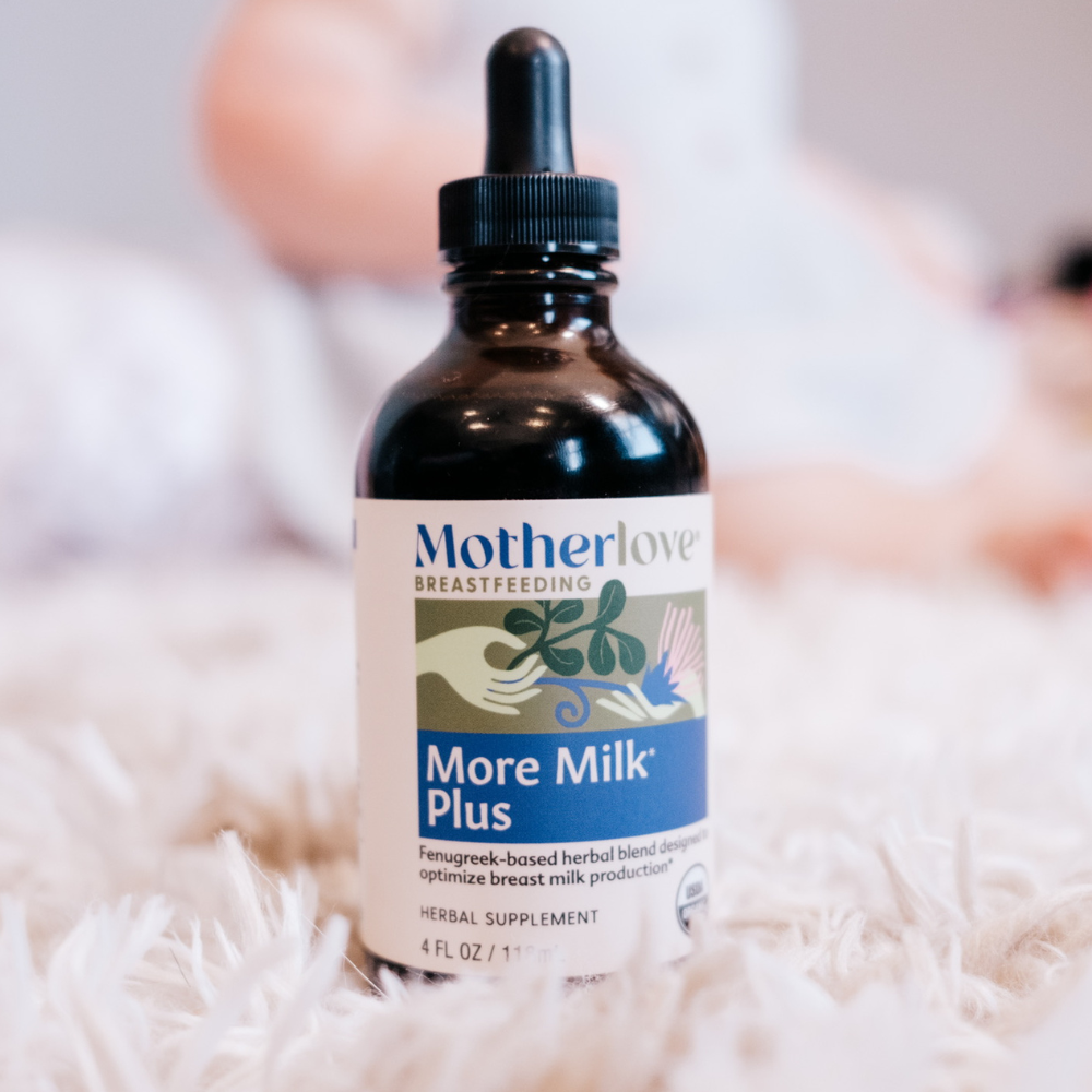 Close-up of Motherlove More Milk Plus¨ Traditional Tincture 120ml, supplements to increase breast milk supply effectively