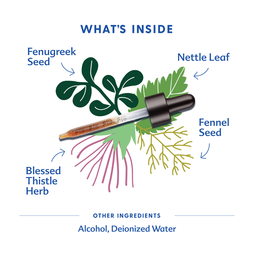 Transparent display of Motherlove More Milk Plus¨ Traditional Tincture, boost milk supply supplements for daily use