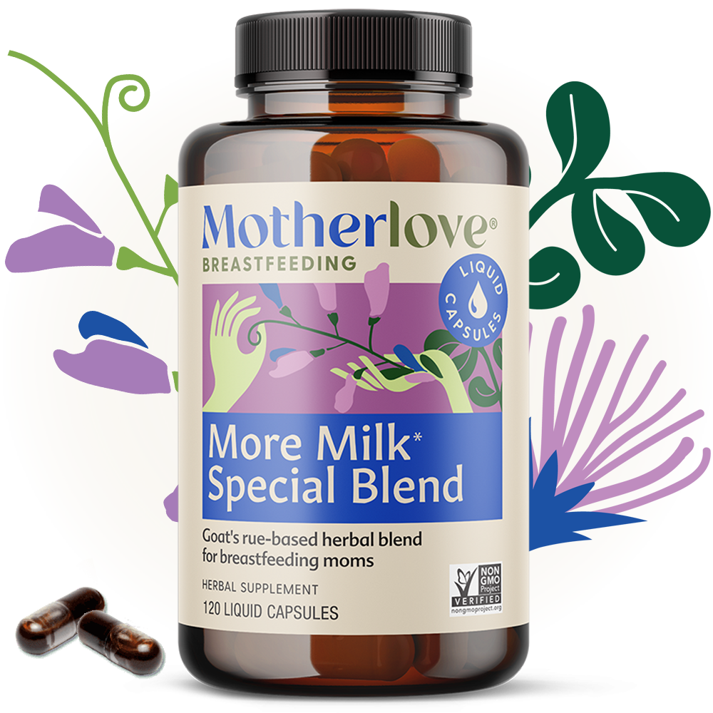 Enhance breast milk production using Motherlove More Milk¨ Special Blend Liquid Capsules, supplements to increase milk supply