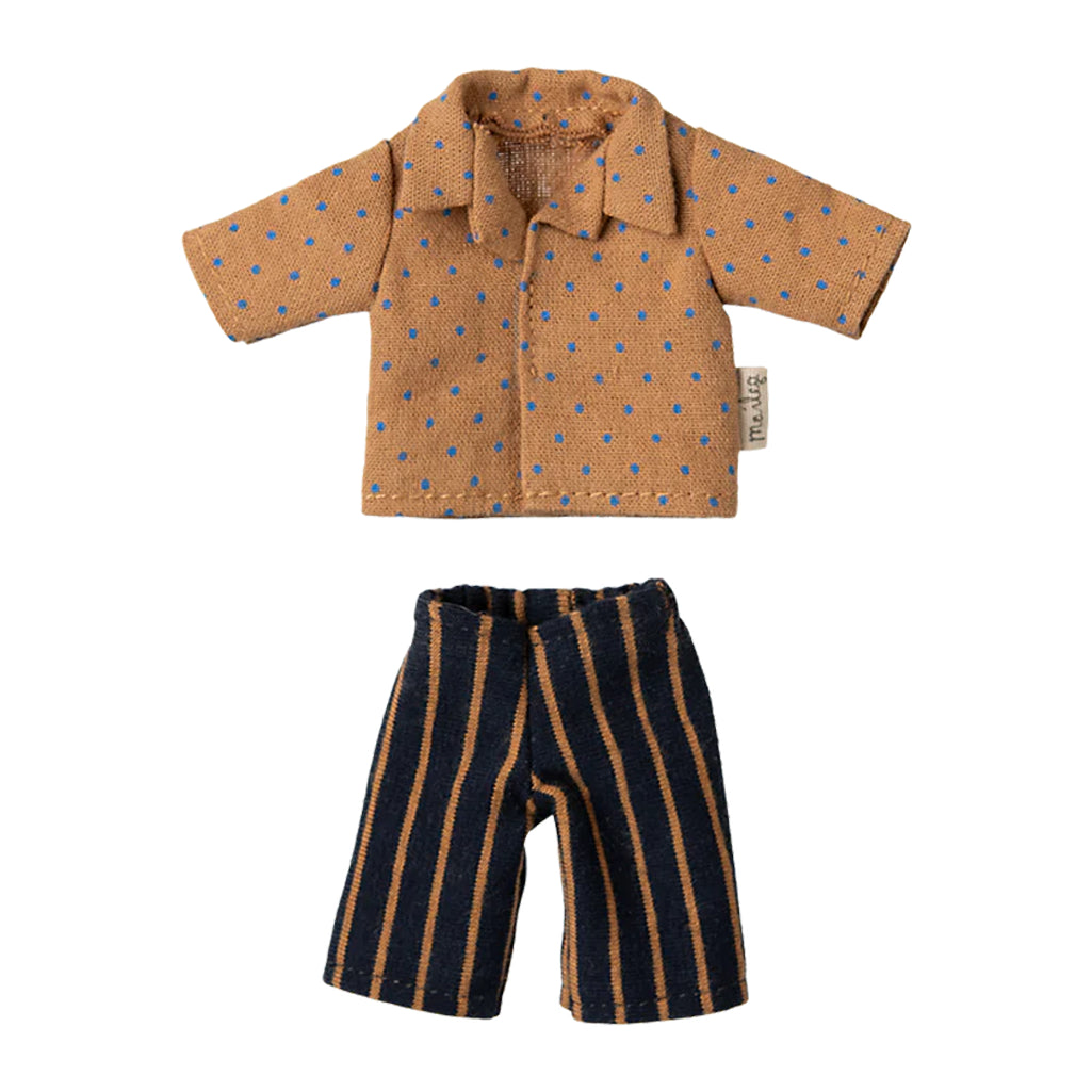 Maileg stripped pants and polka dot shirt for dad mouse