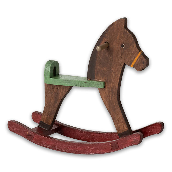 Maileg Mouse Doll House Accessories, Dark brown rocking horse for little brother for sister mouse