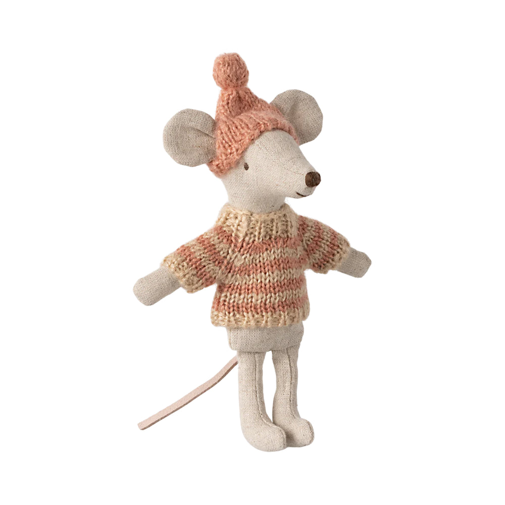 Maileg Knit Sweater and Hat for Big Sister Mouse, cozy outfit for Maileg mice