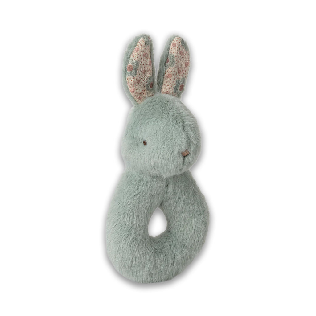 Maileg mint rabbit rattle set