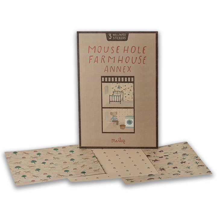 Maileg Mouse House wallpaper for farmhouse annex